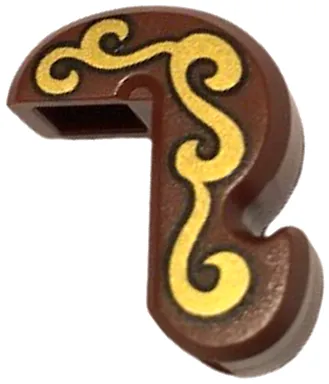 Cat Tail with Gold Swirls Pattern