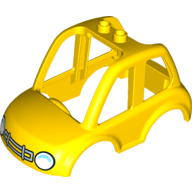 Duplo Car Body High Cab 2 Top Studs with White Headlights and Grille Guard Pattern