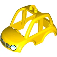 Duplo Car Body High Cab 2 Top Studs with White Headlights and Grille Guard Pattern