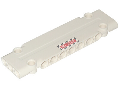 Technic, Panel Plate 3 x 11 x 1 with Black and White Danger Stripes and Red Sign with 'NO STEP' Pattern (Sticker) - Set 42025