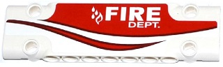 Technic, Panel Plate 3 x 11 x 1 with Red Stripe and 'FIRE DEPT.' on Red Background Pattern Model Right Side (Sticker) - Set 42040