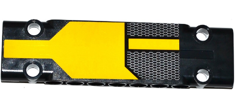 Technic, Panel Plate 3 x 11 x 1 with Yellow Stripe and Honeycomb Mesh Pattern (Sticker) - Set 42053