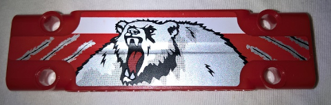 Technic, Panel Plate 3 x 11 x 1 with White Stripe, Roaring Bear and Scratches Pattern (Sticker) - Set 42029