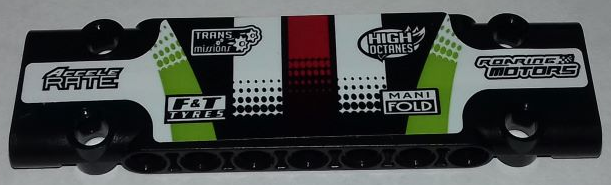 Technic, Panel Plate 3 x 11 x 1 with Sponsorship Logos on Black, Lime, Red and White Pattern (Sticker) - Set 42065