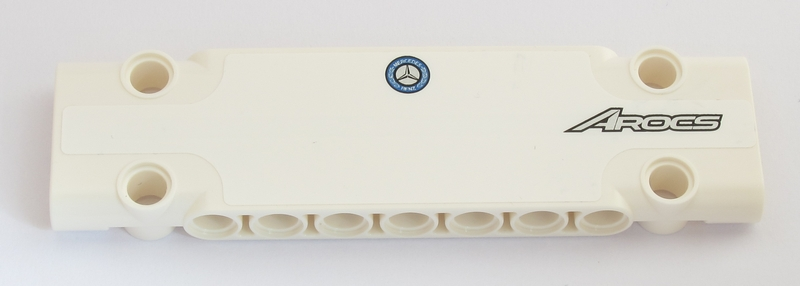 Technic, Panel Plate 3 x 11 x 1 with Silver 'AROCS' and Mercedes-Benz Logo Pattern (Sticker) - Set 42043