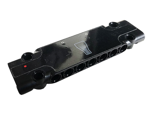 Technic, Panel Plate 3 x 11 x 1 with Red Dot, 2 Silver Circles and Gray Polygon on Black Background Pattern (Sticker) - Set 42096