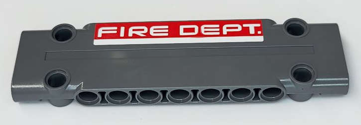 Technic, Panel Plate 3 x 11 x 1 with White 'FIRE DEPT.' and Stripe on Red Background Pattern (Sticker) - Set 42075