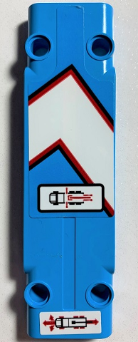 Technic, Panel Plate 3 x 11 x 1 with Black, Red, and White Angled Stripes, Vehicle Controls Pattern Model Left Side (Stickers) - Set 42070