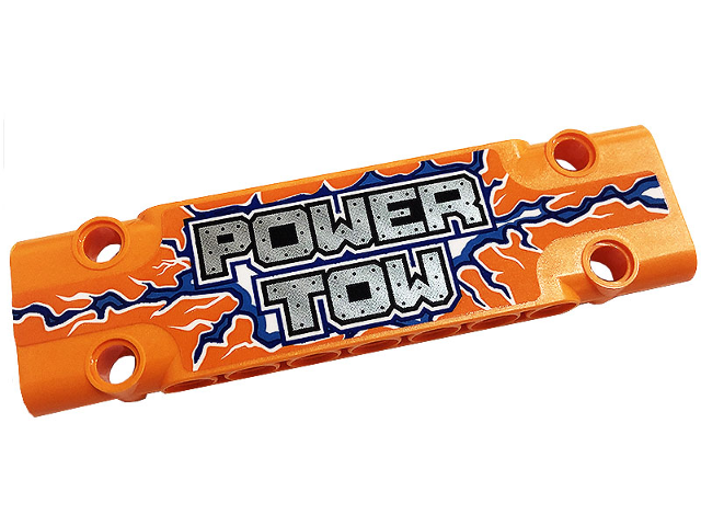 Technic, Panel Plate 3 x 11 x 1 with Silver 'POWER TOW', Blue and Dark Azure Lightning Pattern Model Left Side (Sticker) - Set 42128