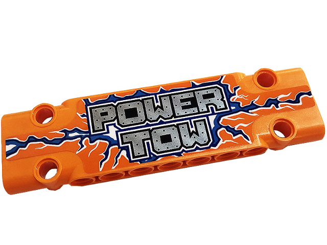 Technic, Panel Plate 3 x 11 x 1 with Silver 'POWER TOW', Blue and Dark Azure Lightning Pattern Model Right Side (Sticker) - Set 42128