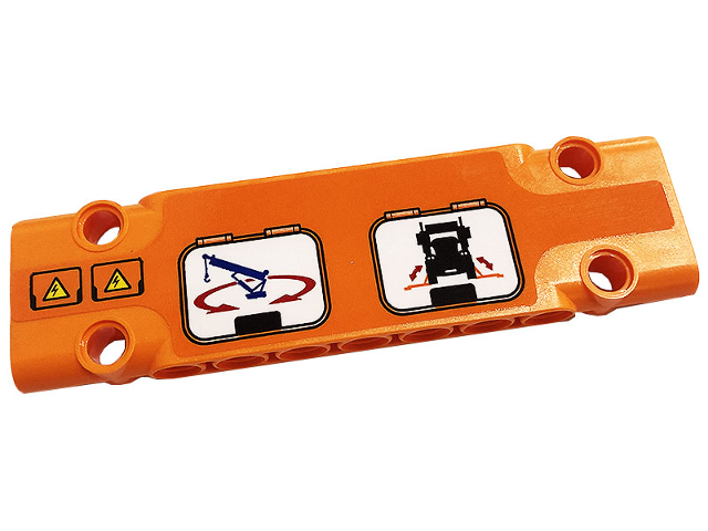 Technic, Panel Plate 3 x 11 x 1 with Electricity Danger Signs, Blue Crane Arm, Red Arrows and Black Truck Pattern Model Right Side (Sticker) - Set 42128