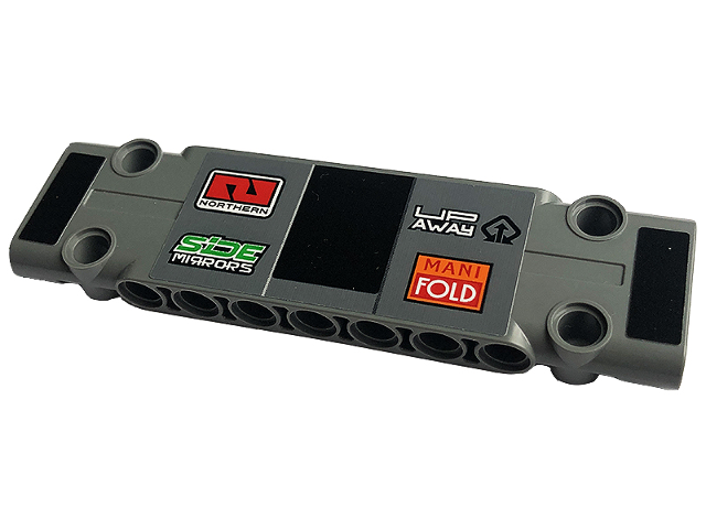 Technic, Panel Plate 3 x 11 x 1 with Black Rectangle, 'NORTHERN', 'UP AWAY', SiDE MIRRORS' and 'MANI FOLD' Pattern (Sticker) - Set 42129