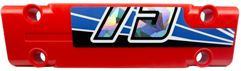 Technic, Panel Plate 3 x 11 x 1 with Partial Holographic Number 75 Bottom Half on Black, White and Blue Stripes Pattern Model Right Side (Sticker) - Set 42153