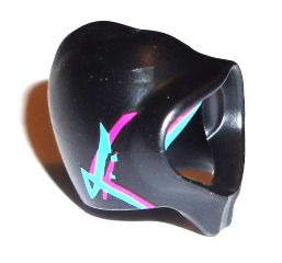Minifigure, Headgear Hood with Magenta and Medium Azure Streaks Pattern