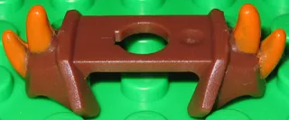 Minifigure Armor Shoulder Pads with 4 Spikes Pointed and Orange Pattern
