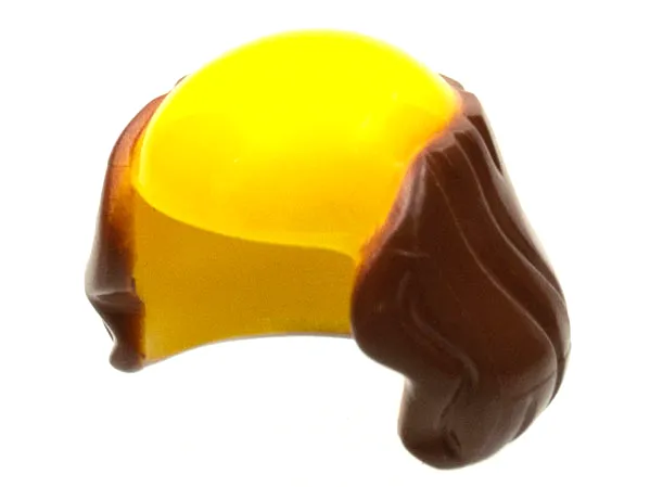 Minifigure, Hair Male Bald Top with Reddish Brown Hair Pattern