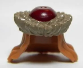 Minifigure, Hair Combo, Hair with Hat, Long with Dark Red Cap and Dark Tan Fur Brim Pattern