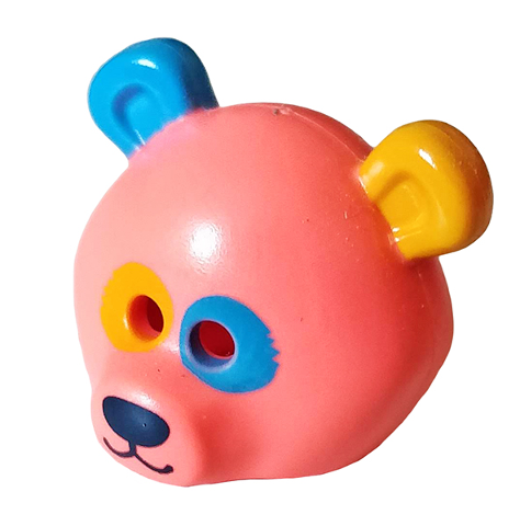 Minifigure, Headgear Mask Bear Rounded with Dark Azure and Bright Light Orange Ears and Eye Patches, Black Nose and Mouth Pattern