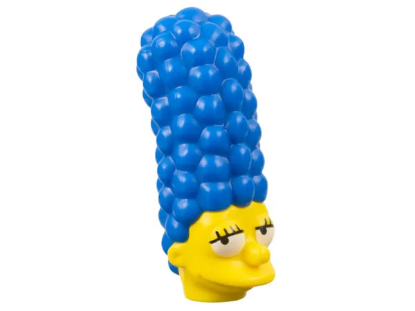 Minifigure, Head, Modified Simpsons Marge Simpson - Eyes Looking Right Pattern