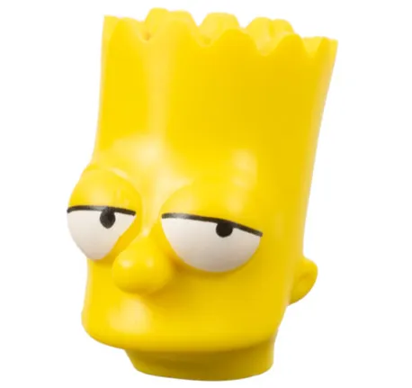 Minifigure, Head, Modified Simpsons Bart Simpson with Eyes Partially Open Pattern