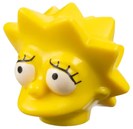 Minifigure, Head, Modified Simpsons Lisa Simpson with Worried Look Pattern