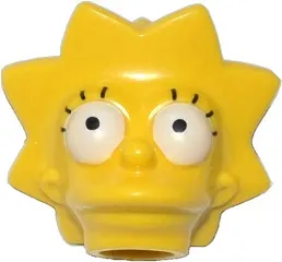 Minifigure, Head, Modified Simpsons Lisa Simpson with Wide Eyes Pattern