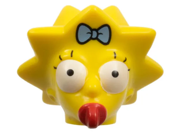 Minifigure, Head, Modified Simpsons Maggie Simpsonwith Wide Eyes Pattern
