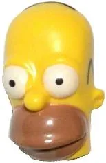 Minifigure, Head, Modified Simpsons Homer Simpson with Medium Nougat Mouth and Wide Eyes Pattern