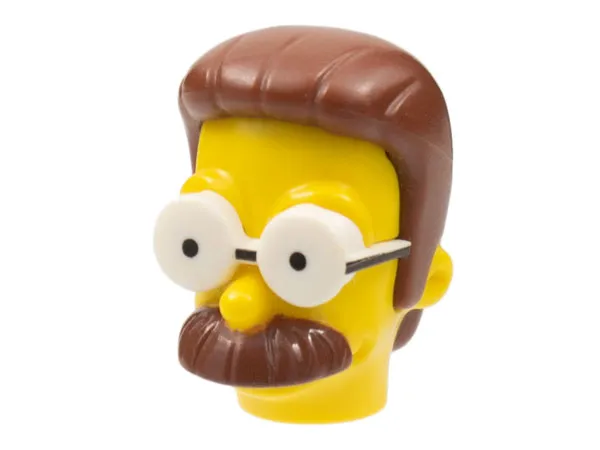 Minifigure, Head, Modified Simpsons Ned Flanders Pattern