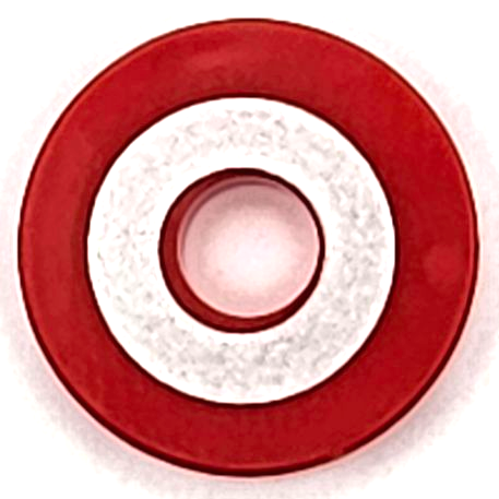 Tile, Round 2 x 2 with Hole with Silver Ring Pattern