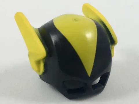 Minifigure, Headgear Mask Black Vulcan with Yellow Middle and Wings Pattern