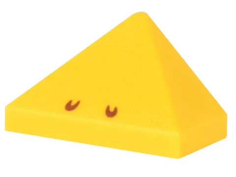 Slope 45 2 x 1 Triple with Bottom Stud Holder with 2 Reddish Brown Curved Lines Pattern (Super Mario Boomerang Bro / Fire Bro / Hammer Bro / Ice Bro Nostrils)