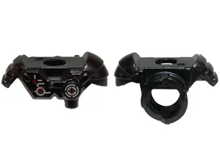 Minifigure Armor Shoulder Pads with Scabbard for 2 Katanas and Mechanical Components with Dark Red Dots Pattern