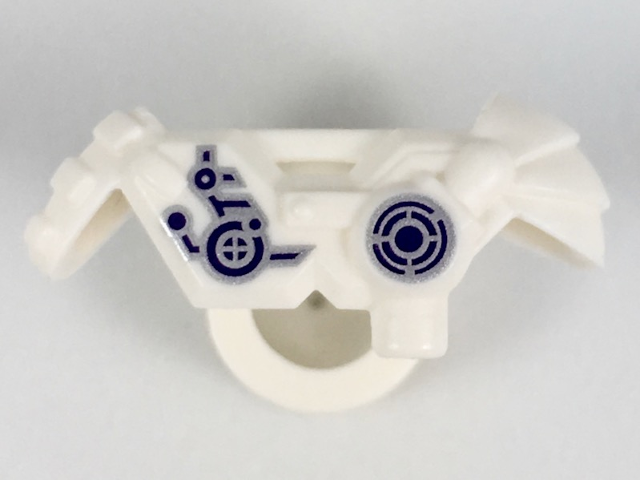 Minifigure Armor Shoulder Pads with Scabbard for 2 Katanas and Mechanical Components with Silver and Dark Purple Controls Pattern