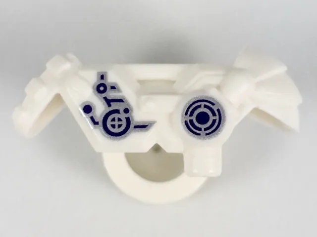 Minifigure Armor Shoulder Pads with Scabbard for 2 Katanas and Mechanical Components with Silver and Dark Purple Controls Pattern