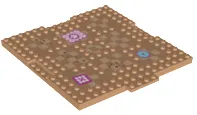 Brick, Modified 16 x 16 x 2/3 with 1 x 4 Indentations and 1 x 4 Plate with Checkered Tiles, Paw Prints and Throw Rugs Pattern
