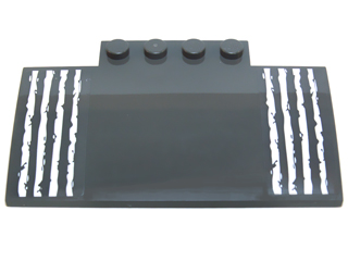 Slope, Curved 5 x 8 x 2/3 with 4 Studs with White Tire Treads / Stripes Pattern (Stickers) - Set 70226