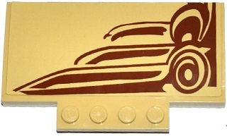 Slope, Curved 5 x 8 x 2/3 with 4 Studs with SW Wookiee Gunship Top Pattern Model Left Side (Sticker) - Set 75084