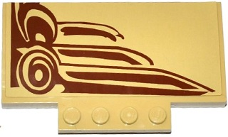 Slope, Curved 5 x 8 x 2/3 with 4 Studs with SW Wookiee Gunship Top Pattern Model Right Side (Sticker) - Set 75084