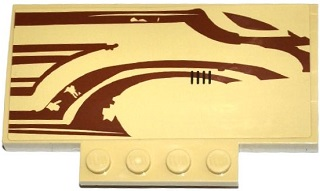 Slope, Curved 5 x 8 x 2/3 with 4 Studs with SW Wookiee Gunship Front Pattern Model Right Side (Sticker) - Set 75084