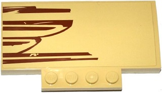 Slope, Curved 5 x 8 x 2/3 with 4 Studs with SW Wookiee Gunship Rear Pattern Model Left Side (Sticker) - Set 75084