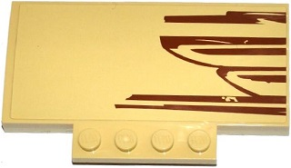 Slope, Curved 5 x 8 x 2/3 with 4 Studs with SW Wookiee Gunship Rear Pattern Model Right Side (Sticker) - Set 75084