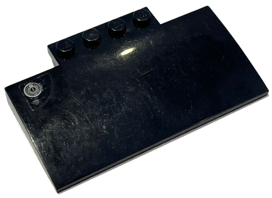 Slope, Curved 5 x 8 x 2/3 with 4 Studs with Silver Fuel Filler Cap on Transparent Background Pattern (Sticker) - Set 76912