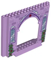 Panel 4 x 16 x 10 with Lattice Curved Windows, Snow and Holly Leaf Pattern