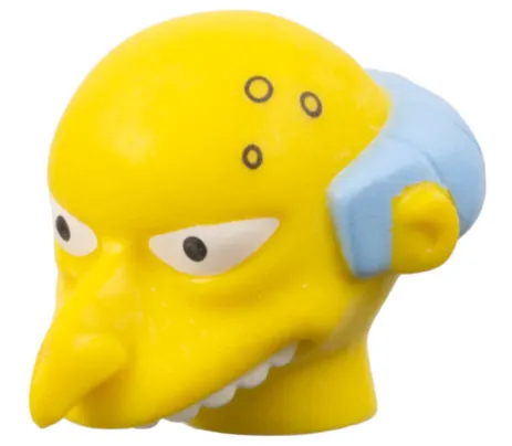 Minifigure, Head, Modified Simpsons Mr. Burns Pattern