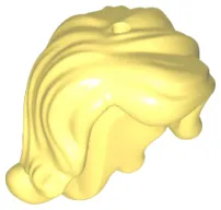 Mini Doll, Hair Female Long Wavy with Right Side Part, Short Sides, Holes on Top and Side - Flexible Rubber