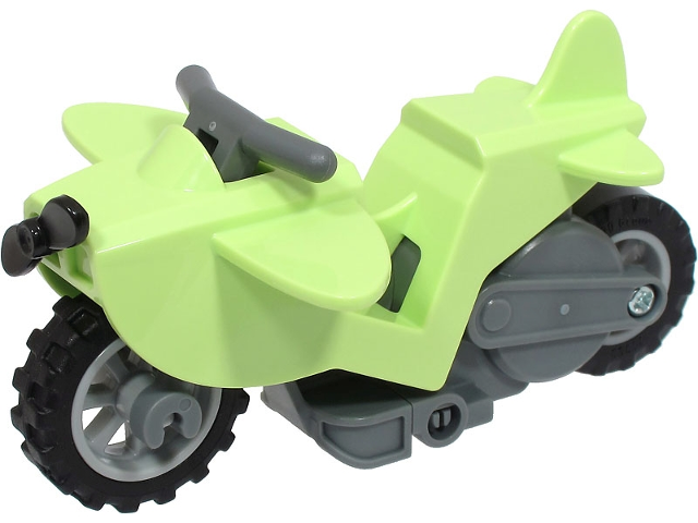 Stuntz Flywheel Motorcycle Airplane Bike with Dark Bluish Gray Frame, Light Bluish Gray Wheels, Dark Bluish Gray Handlebars, and Black Propeller