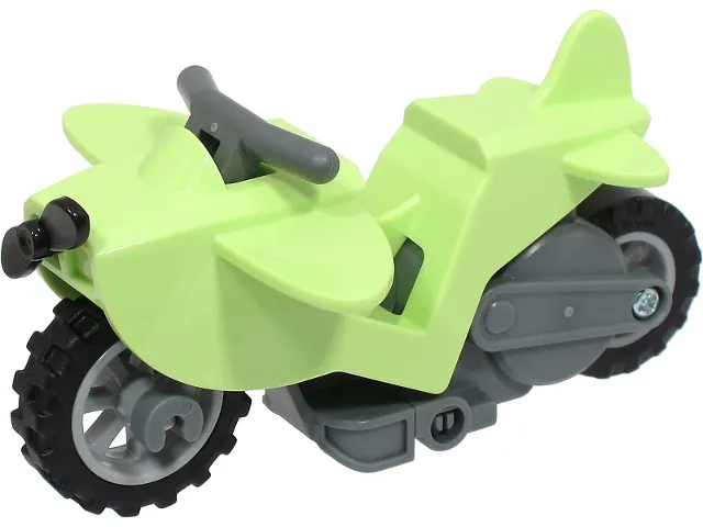 Stuntz Flywheel Motorcycle Airplane Bike with Dark Bluish Gray Frame, Light Bluish Gray Wheels, Dark Bluish Gray Handlebars, and Black Propeller