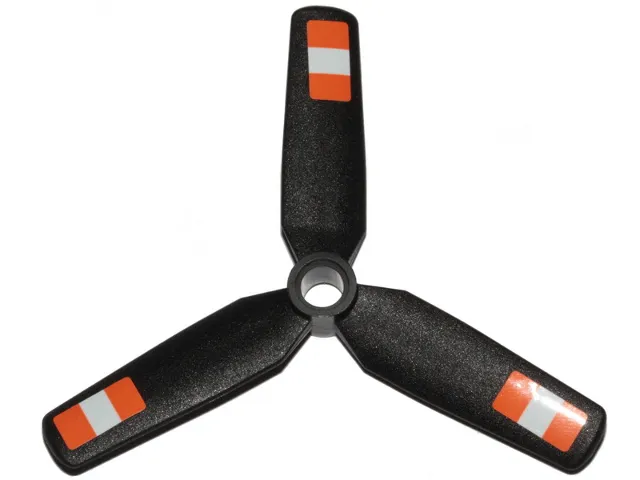 Propeller 3 Blade 9 Diameter with Center Recessed with Orange and White Stripes Pattern (Stickers) - Set 42117