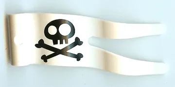 Duplo Flag Wavy 2 x 5 without Slits with Black Skull and Crossbones Pattern